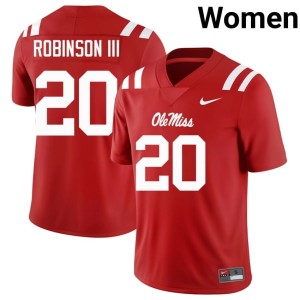 College Football NCAA Ole Miss Red Anthony Robinson III #20 Women Jersey 225605-788