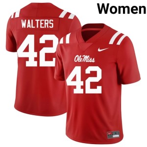 College Football Miss Rebels Bryson Walters Red 2025-26 Womens #42 Jersey 691224-601
