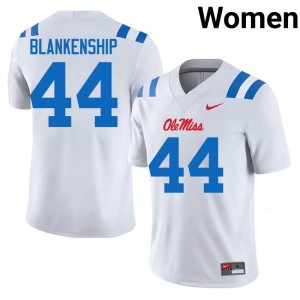 College Football Mississippi Caleb Blankenship #44 White Alumni Womens Jerseys 354868-844