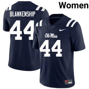College Football Caleb Blankenship Women's Ole Mississippi Rebels Navy Alumni #44 Jerseys 796996-590