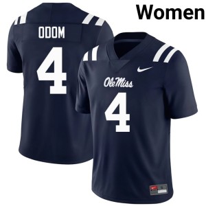College Football Hotty Toddy Caleb Odom Women's #4 Alumni Navy Jerseys 860294-776