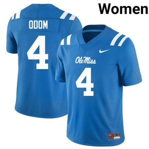 College Football Womens #4 Caleb Odom 2025-26 Ole Mississippi Powder Blue Jerseys 418728-307