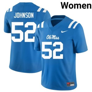 College Football Miss Rebels 2025 Cooper Johnson #52 Women's Powder Blue Jersey 977149-954