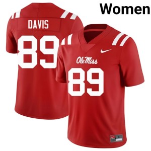 College Football Forward Rebels Dylan Davis Red Player #89 Womens Jerseys 738841-906