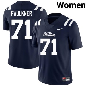 College Football Emanuel Faulkner #71 2025-26 Navy Miss Rebels Womens Jerseys 323526-422
