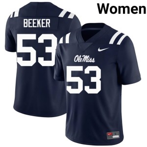 College Football UM Rebels Womens 2025 Navy #53 Ford Beeker Jersey 623369-119
