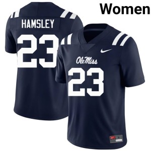 College Football George Hamsley Mississippi Womens Replica Navy #23 Jersey 985141-414