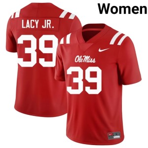 College Football Gerald Lacy Jr. Red #39 Women Ole Miss Rebels 2025 Jerseys 369067-635