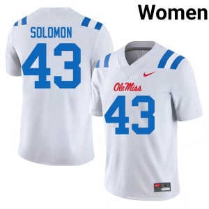 College Football #43 Alumni Mississippi Women White Isreal Solomon Jersey 652484-190