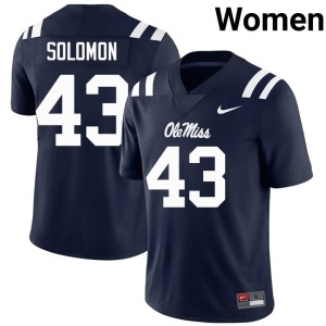 College Football Women's Isreal Solomon Embroidery Navy #43 Hotty Toddy Jerseys 452792-229