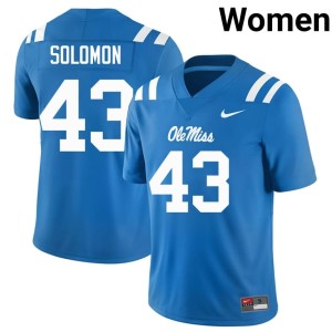 College Football Isreal Solomon Womens Powder Blue #43 Limited Forward Rebels Jersey 976269-745