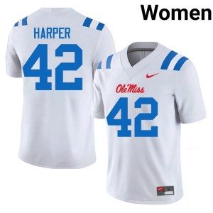 College Football White #42 Player Hotty Toddy Women's Jack Harper Jerseys 130658-532