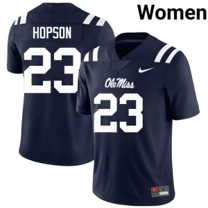 College Football Navy Ole Mississippi Women Jarcoby Hopson Embroidery #23 Jersey 157526-727