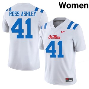 College Football Womens Ole Miss Rebels John Ross Ashley #41 White NCAA Jersey 528235-624