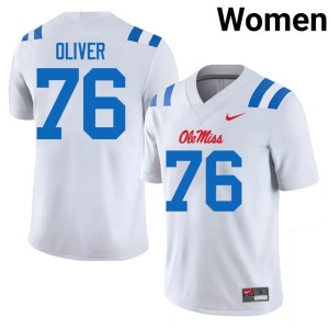 College Football #76 University White Hotty Toddy John Wayne Oliver Womens Jerseys 935514-302