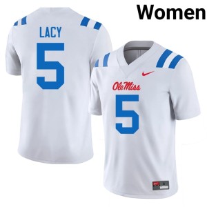 College Football #5 Women High School Kewan Lacy Hotty Toddy White Jersey 593776-422