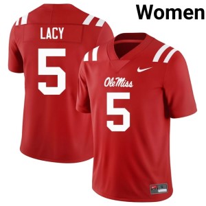 College Football Women's Kewan Lacy Red #5 Ole Miss Stitched Jersey 692255-904