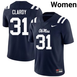 College Football Women 2025 Ladarian Clardy Miss Rebels #31 Navy Jerseys 420996-834