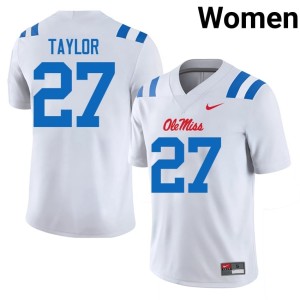 College Football Ole Mississippi Women Macaleb Taylor #27 2025-26 White Jerseys 247193-933