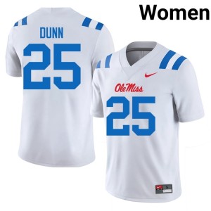 College Football Ole Miss #25 White Womens Embroidery Maison Dunn Jerseys 699978-495