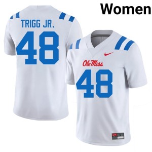 College Football Mark Trigg Jr. Womens #48 Ole Miss University White Jersey 539822-783