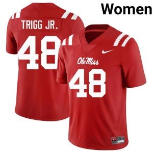 College Football #48 Mark Trigg Jr. Ole Miss Red High School Women's Jersey 218218-303