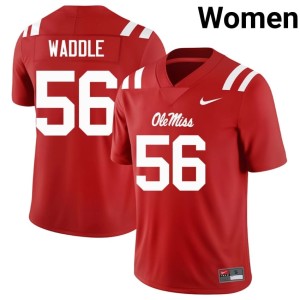 College Football Womens Mason Waddle #56 Red Forward Rebels 2025 Jersey 381392-375