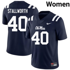 College Football Womens Micah Stallworth University Mississippi Navy #40 Jerseys 501784-843