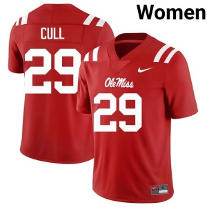 College Football Nick Cull Ole Miss Game Red Women #29 Jerseys 506557-166