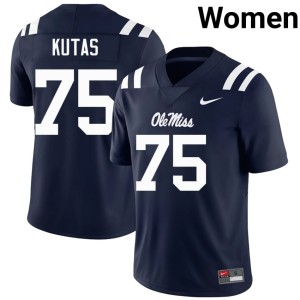 College Football Patrick Kutas Hotty Toddy 2025 Navy #75 Women Jerseys 855243-256