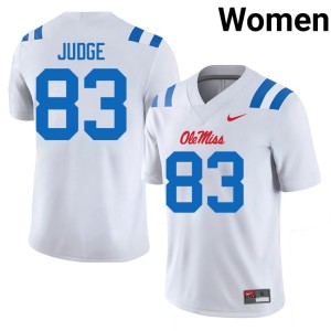 College Football Sean Judge Alumni Ole Miss Rebels White #83 Women Jersey 942023-209