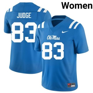 College Football #83 Women's Sean Judge UM Rebels Powder Blue Embroidery Jerseys 470871-925