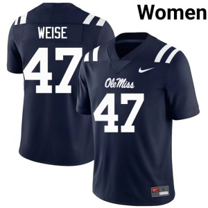 College Football #47 Women's University Ole Mississippi Rebels Stephon Weise Navy Jersey 245487-317