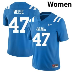 College Football #47 Replica Women Stephon Weise Ole Miss Powder Blue Jerseys 133912-160