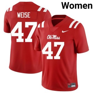 College Football 2025 #47 Stephon Weise UM Rebels Red Women Jerseys 510591-237