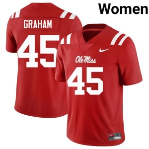 College Football Talib Graham Women Red High School Ole Miss #45 Jersey 767905-658