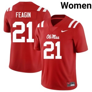 College Football Red Miss Rebels 2025-26 Tavoy Feagin #21 Women Jersey 957122-139