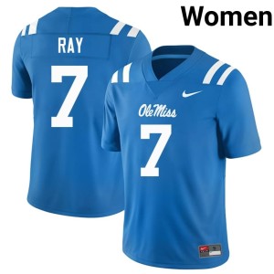College Football Powder Blue Womens Player #7 Mississippi Traylon Ray Jersey 971553-107