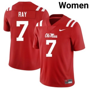 College Football Women's 2025-26 Traylon Ray Ole Mississippi #7 Red Jerseys 446718-548