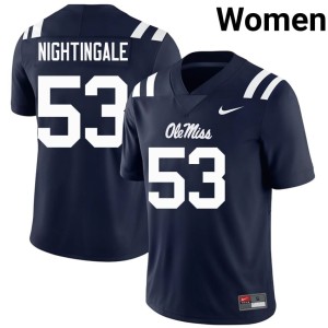College Football Trey Nightingale Women Navy Ole Miss Rebels 2025-26 #53 Jerseys 921226-599