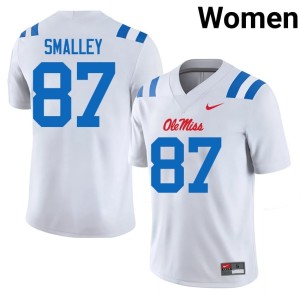 College Football #87 Ole Mississippi Rebels Replica Wyatt Smalley Women's White Jerseys 737376-359