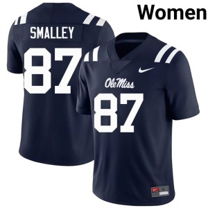College Football NCAA Navy Wyatt Smalley Women's Mississippi Rebels #87 Jersey 900910-912