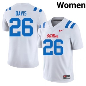 College Football White Ant Davis Ole Miss 2025-26 Women #26 Jersey 367619-236
