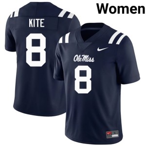 College Football Ole Miss Navy #8 Antonio Kite High School Women Jersey 533753-309