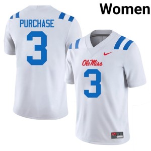 College Football #3 Women's 2025 UM Rebels White Blake Purchase Jerseys 726504-309
