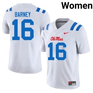 College Football Limited #16 White Womens Ole Miss Dorian Barney Jerseys 348914-128
