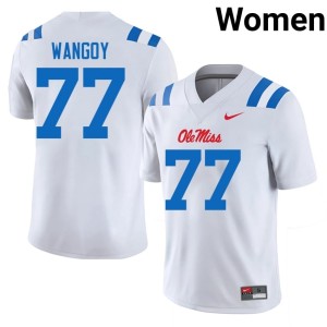 College Football Enoch Wangoy White Ole Mississippi Rebels #77 Womens University Jersey 856686-510
