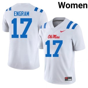 College Football Embroidery #17 Ole Miss White Women's Evan Engram Jerseys 637064-909