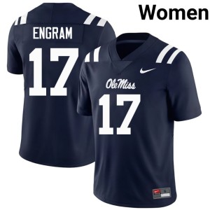 College Football #17 Women's Forward Rebels Navy Evan Engram High School Jersey 221058-715