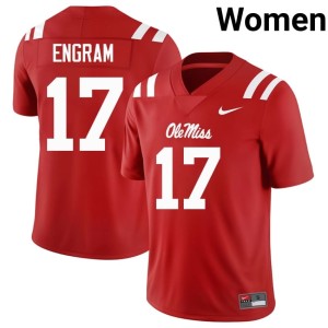 College Football Mississippi #17 2025-26 Red Evan Engram Womens Jerseys 434894-365